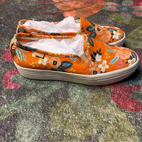 💛 Orange Floral Rifle Paper Co. Keds - Picture 1 of 11
